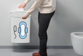 Voorkom verstoppingen, plaats een hygiënebox